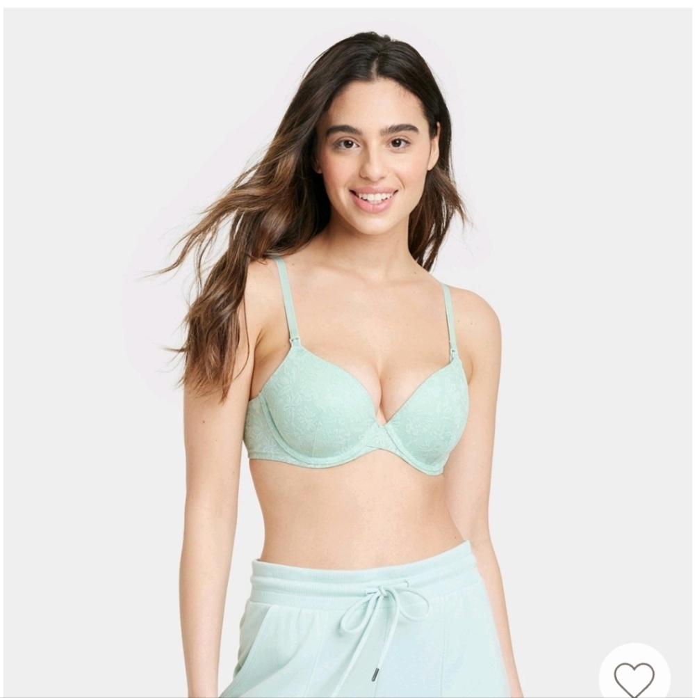 Women's Nursing Lace T-Shirt Bra - Auden Green 32D